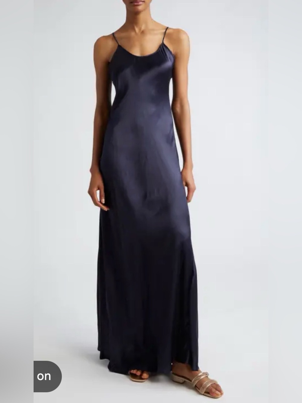 Eleventy Silk  Charmeuse Slip Dress navy blue Sz 4